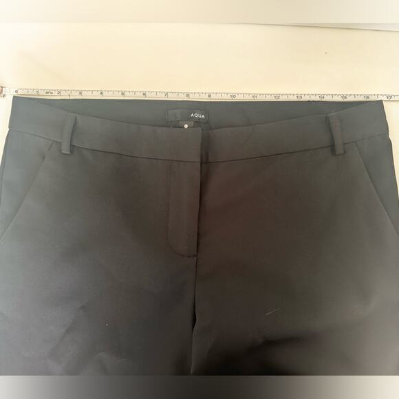 Aqua Classic Black Mid Rise Slim Fit Trousers Size Small